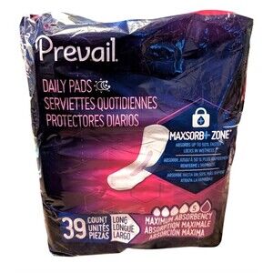 Prevail Pads Daily Incontinence Long 39 Count Maximum Absorbency New Sealed